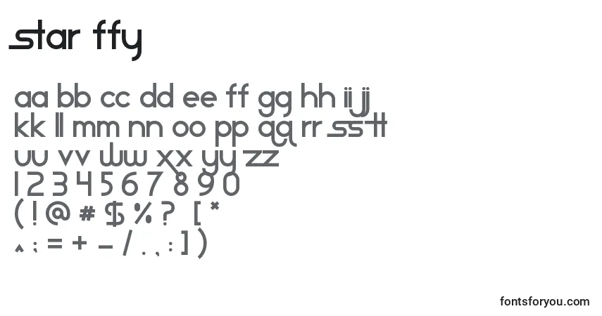 characters of star ffy font, letter of star ffy font, alphabet of  star ffy font